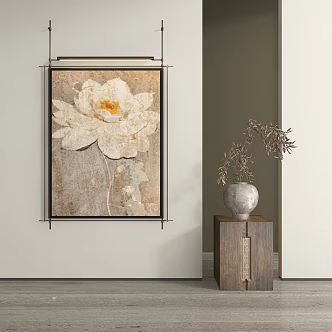 Antique abstract retro decorative painting 3d model
