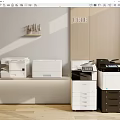 Modern Office Appliances Featuring Multifunctional Printers And Copiers In Various Designs 3d model