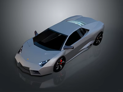 Modern Silver Sports Car Boasting Sleek Aerodynamic Design And Black Wheels 3d model