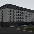 Chinese-style factory multi-storey office building 3d model