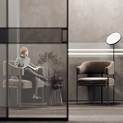 Modern leisure sofa combination leisure chair coffee table combination 3d model