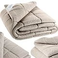 Beige Stitched Quilt With Folded Design And LOI Label For Home Use