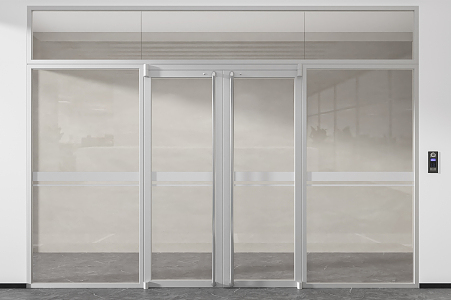 Modern Double Door Office Glass Double Door 3d model