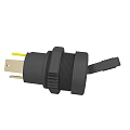 Black Electrical Toggle Switch With Red Indicator And Yellow Pins For Appliance Control