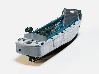 Military Landing Ship Model With Detailed Structure 3d model