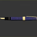 Elegant Blue Fountain Pen With Gold Accents And Sleek Premium Design