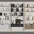 Modern Wall-mounted Storage Rack Multi-layer Bookshelf Decorative Rack Book Ornaments 3d model