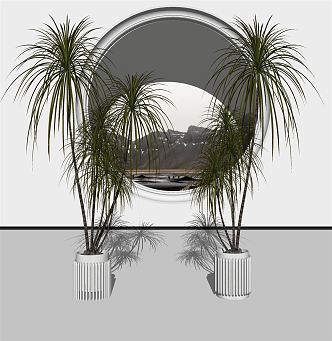 modern potted plant potted plant 3d model