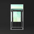 White Frame Transparent Glass Display Cabinet for Art Exhibition with Clear Posters