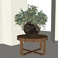 modern flower potted plant 3d model