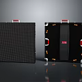 Black Equipment Cases With Red Handles Checkerboard Surface Metal Frames And Orange Protectors