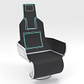 Modern Single Chair With Black Upholstery Blue Accent Lines And Sleek Design