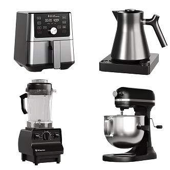 modern hot water kettle air fryer mixer 3d model