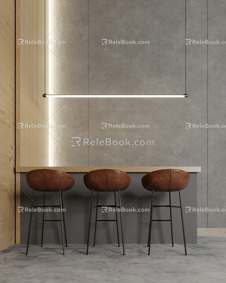 Modern Bar Chair Combination Bar Chair Dining Chair Bar Chair 3d model