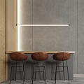 Modern Bar Chair Combination Bar Chair Dining Chair Bar Chair 3d model