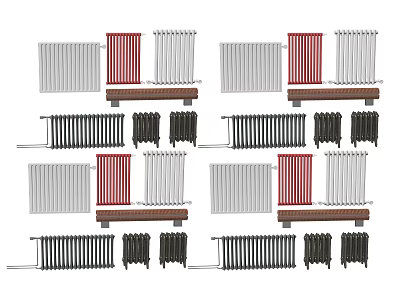 Hardware Tools Radiators In Various Colors And Different Designs For Home Heating 3d model