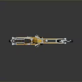 Custom Yellow And White Motorcycle With Metal Frame And Black Reflective Wheels