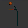 Sturdy Basketball Hoop Sports Equipment With Blue Backboard Red Rim And Basketball