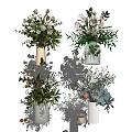 Elegant Ceramic Vase Flower Arrangements With White Pink Blooms And Green Foliage