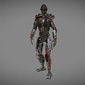 Robot mechanical warrior sci-fi robot mecha warrior sci-fi warrior destroyer future high-tech low-face number low-model simple model film and television level 3d model