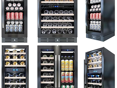 Beverage Refrigerators And Wine Coolers With Organized Storage For Cans Bottles And Wines 3d model