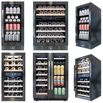 Beverage Refrigerators And Wine Coolers With Organized Storage For Cans Bottles And Wines 3d model