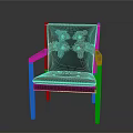 Elegant Red Frame Chair With Black Leather Upholstered Seat Button Tufted Back And Armrests