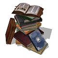 Stack of Colorful Books With Open Pages And Various Cover Designs