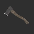 Old Fashioned Axe With Metal Head And Wooden Handle On Dark Background