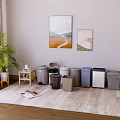 Public Trash Bins Essential Facilities With Various Colors Neat Arrangement And Indoor Decor