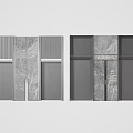 Modern Elevator Design With Marble Wall Panels Double Doors And Stainless Steel Trim 3d model