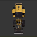 Yellow Construction Loader With Front Bucket Black Cab And Large Wheels