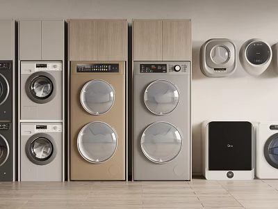 Contemporary Bathroom Cabinet Rack With Wooden Shelves And Wall Mounted Storage Design 3d model