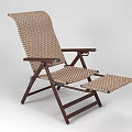 Relaxing Outdoor Wicker Chair on Cozy Patio with Green Plants Flowers Lanterns and Side Table
