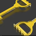 Yellow Plastic Small Serrated Clamp Tools With Blue Background And Reflections