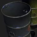 Industrial Metal Drums With Red Green Blue Gray Colors And Storage Design
