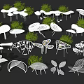 Various Modern Shade Canopy Designs With Leaf Shapes And Green Plants In Outdoor Spaces