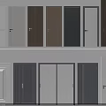 Modern Hinged Doors With Various Colors And Materials For Home Interior Design 3d model