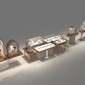 Elegant Jewelry Store Interior With Glass Display Cases And Wooden Podiums