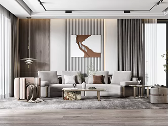 Modern sofa coffee table combination 3d model