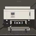 Modern Bedroom Interior Design With Bed Nightstands Table Lamps Artwork And Area Rug
