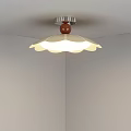 Modern Flush Mount Ceiling Light With Petal Shaped White Shade And Red Accent 3d model