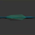 Blue Crystal Wing Sculpture With Central Green Gem And Geometric Design