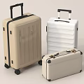 Modern Luggage Suitcases In Various Styles Beige White And Textured With Rolling Wheels