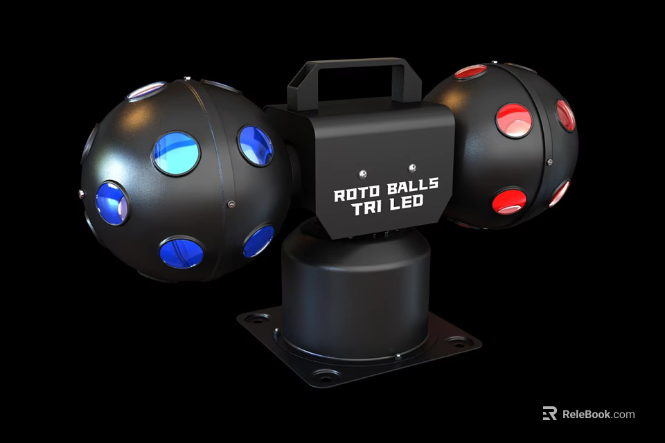 Downlights and Spotlights Auto Balls Tri LED Double Sphere Blue Red Lights Fixture 3d model 