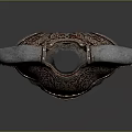 Ancient Armor With Intricate Carvings And Red Accents Historical Design
