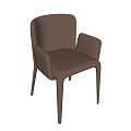 Modern Beige Leather Dining Chairs With Sleek Armrests And Streamlined Design 3d model