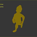 Cartoon Character Running In Blue Vest With BIGGY Label Black Shorts And Red Sneakers