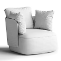 Modern Beige Upholstered Accent Chair With Wooden Armrests And Soft Cushions