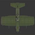 Green Military Fighter Jet Model With Detailed Wings And Fuselage